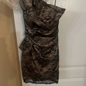 ABS Allen Schwartz Black Lace strapless